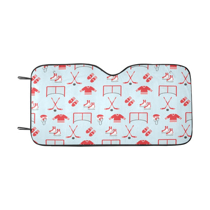Hockey Red Equipment Print Design LKS305 Car front Windshield Sun Shade