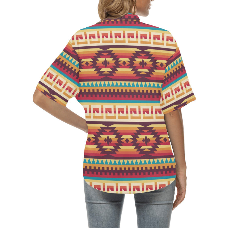 Tribal Aztec Vintage Women's Hawaiian Shirt