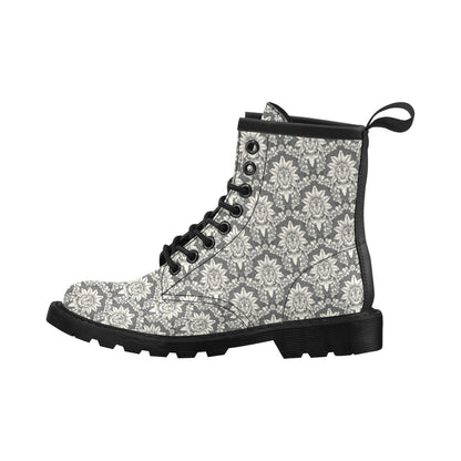 Damask Elegant Print Pattern Women's Boots