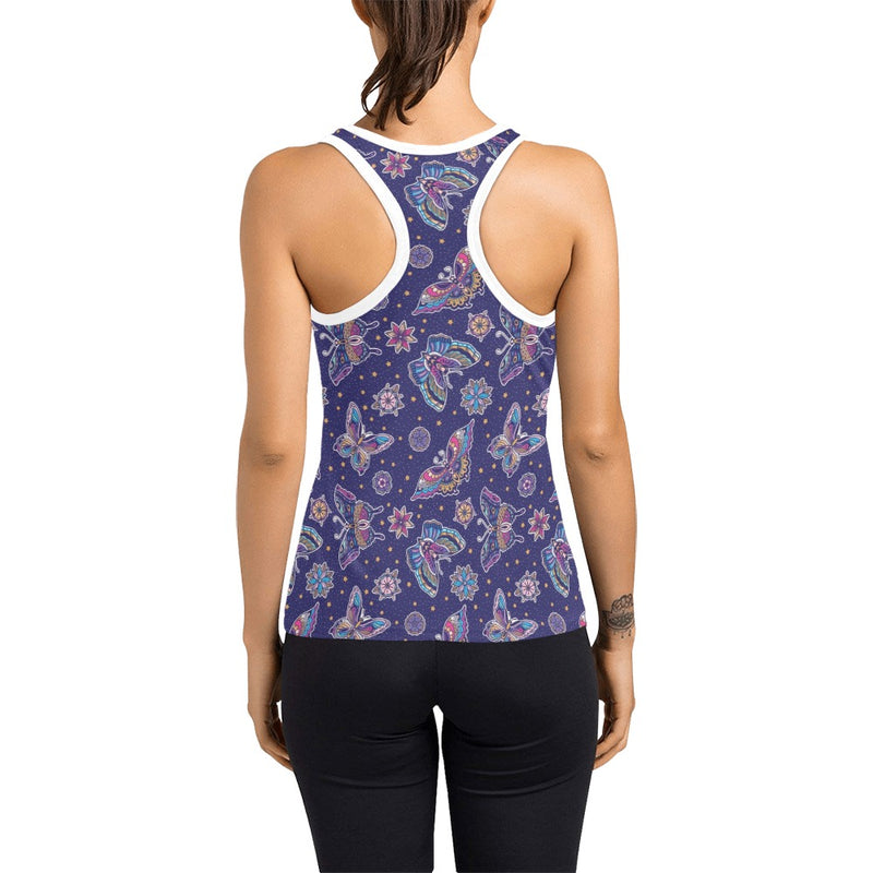 Butterfly Print Design LKS303 Women's Racerback Tank Top