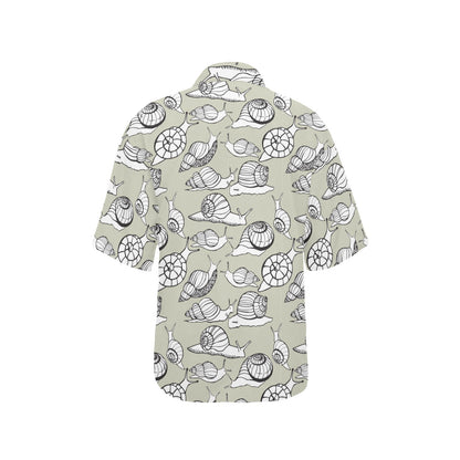 Snail Pattern Print Design 03 Women's Hawaiian Shirt