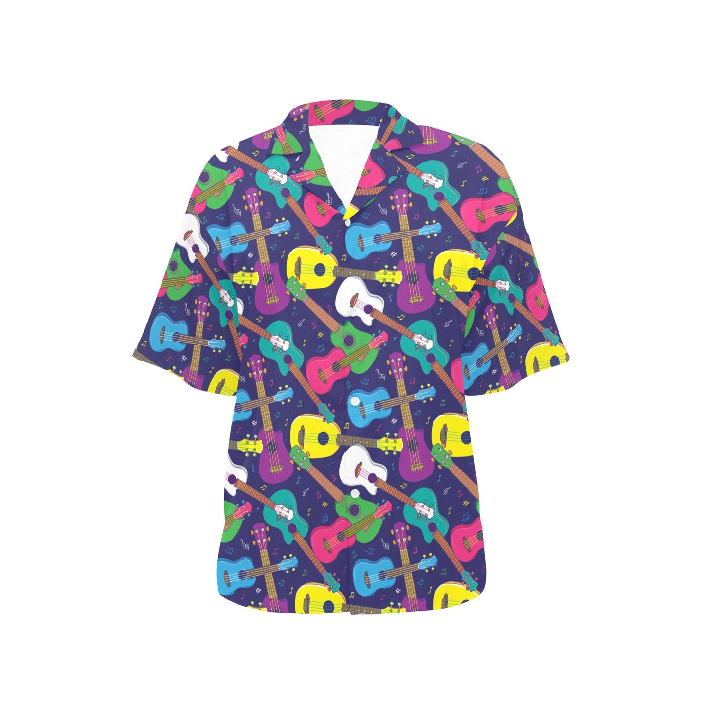 Ukulele Pattern Print Design 02 Women's Hawaiian Shirt