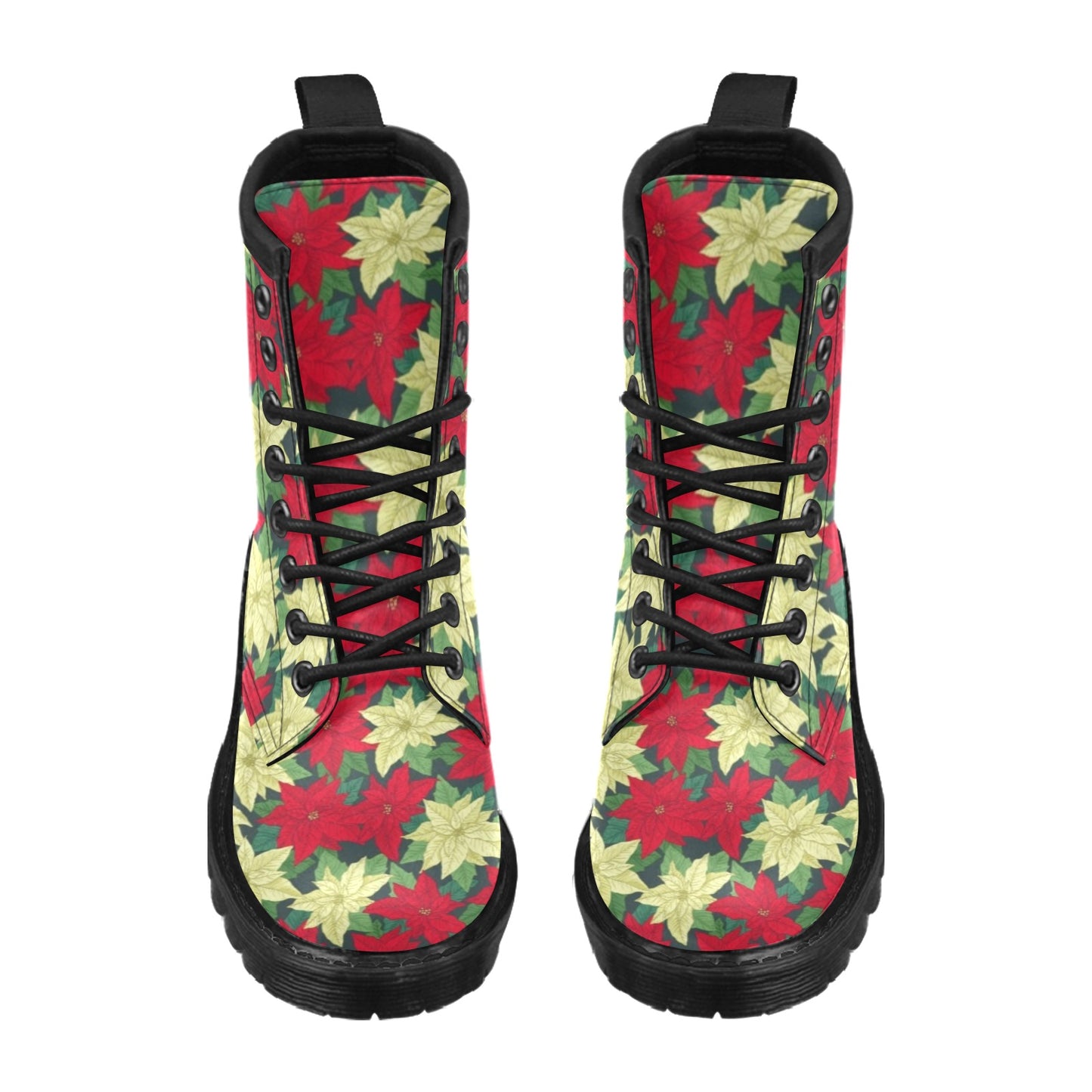 Poinsettia Pattern Print Design POT06 Women's Boots