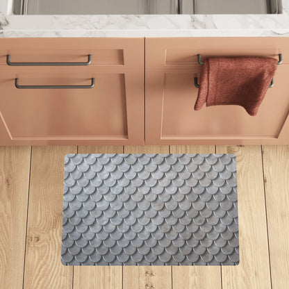 Armor Scales Pattern Print Design 03 Kitchen Mat