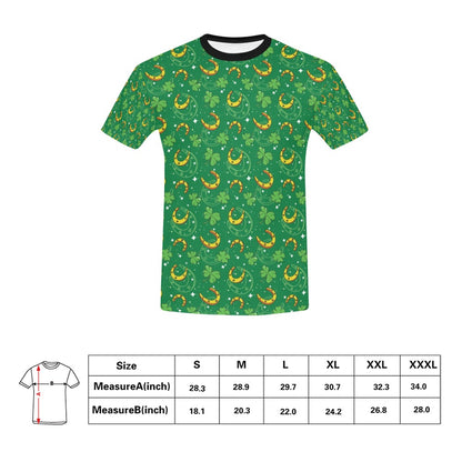 Shamrock With Horse Shoes Print Design LKS305 Men's All Over Print T-shirt