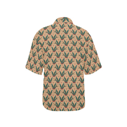 Old School Tattoo Swallow Design Women's Hawaiian Shirt