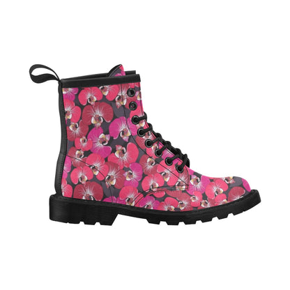 Orchid Red Pattern Print Design OR05 Women's Boots