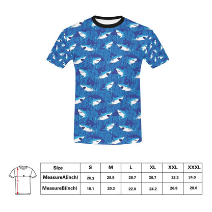 Shark Print Design LKS308 Men's All Over Print T-shirt