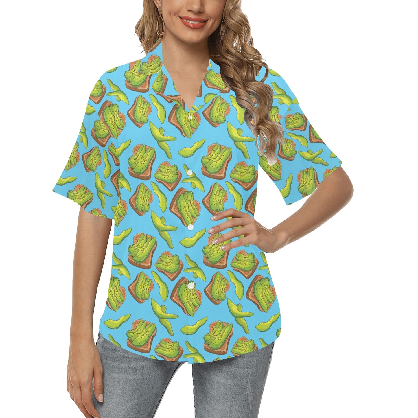 Sandwich Avocado Print Design LKS306 Women's Hawaiian Shirt