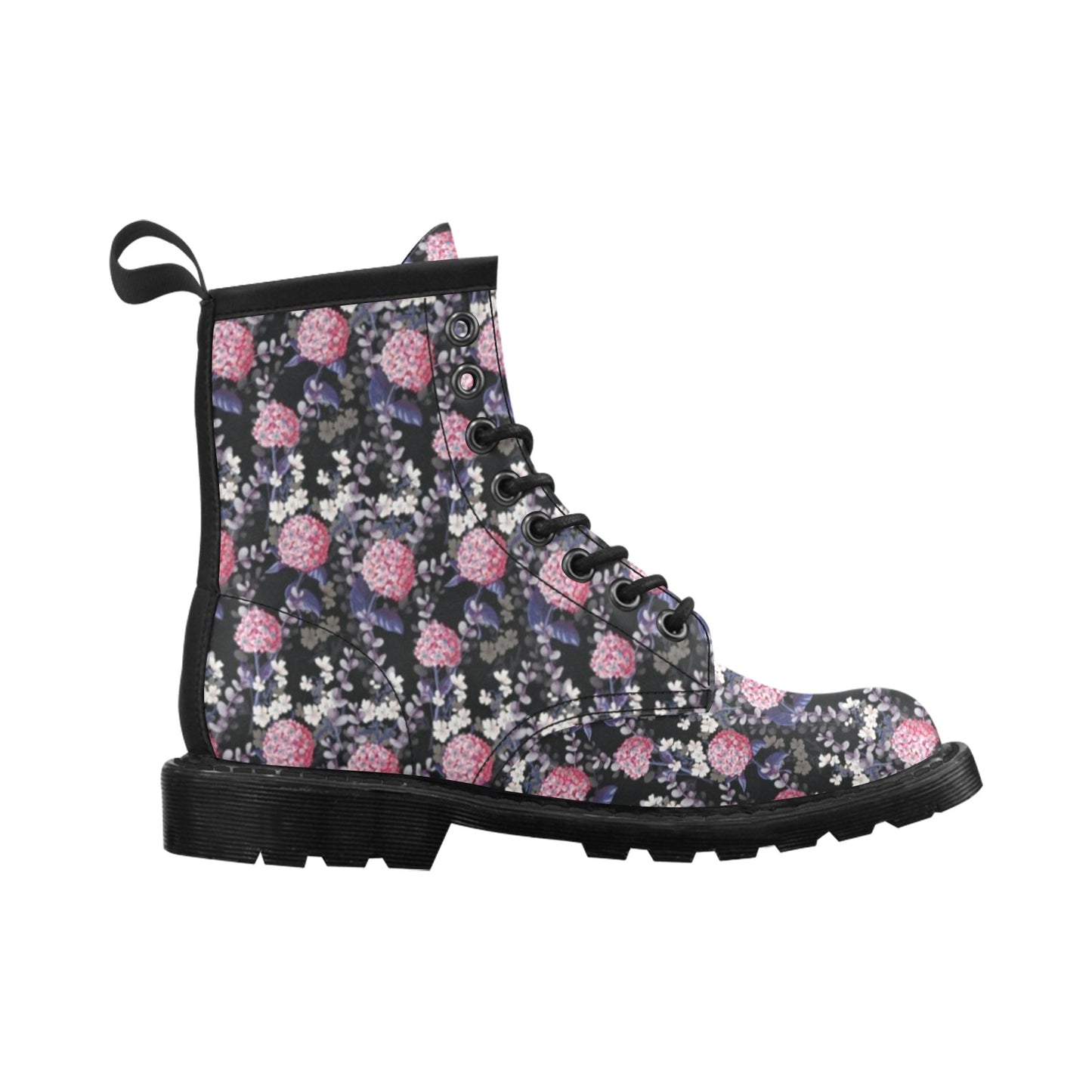 Hydrangea Pattern Print Design HD04 Women's Boots