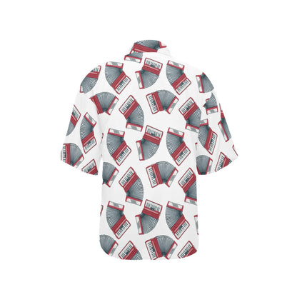 Accordion Pattern Print Design 03 Women's Hawaiian Shirt