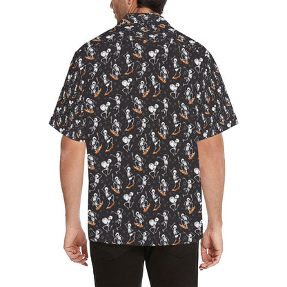 Skateboard With Skeleton Print Design LKS303 Men's Hawaiian Shirt