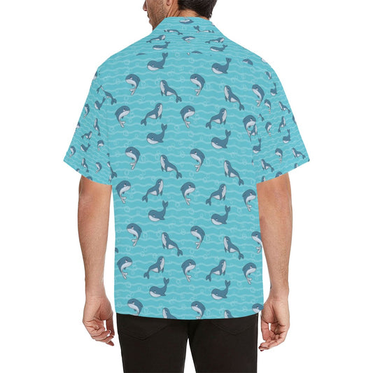Whale Print Design LKS303 Men's Hawaiian Shirt