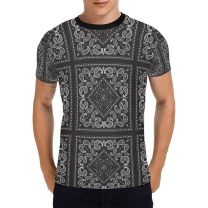 Bandana Black White Print Design LKS302 Men's All Over Print T-shirt