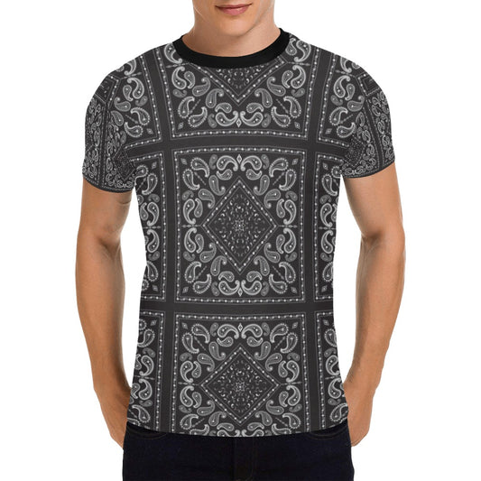 Bandana Black White Print Design LKS302 Men's All Over Print T-shirt