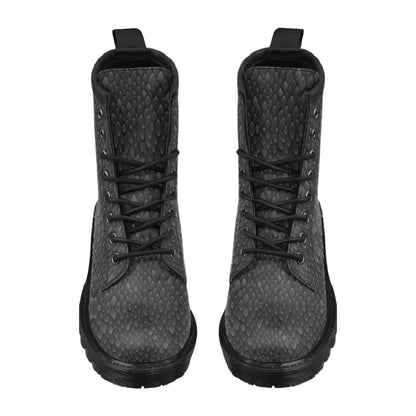 Snake Skin Black Print Women's Boots