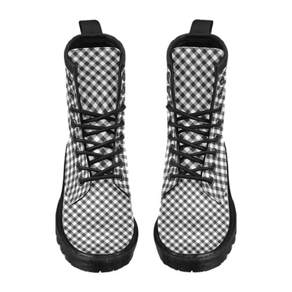 Gingham Print Design LKS402 Women's Boots