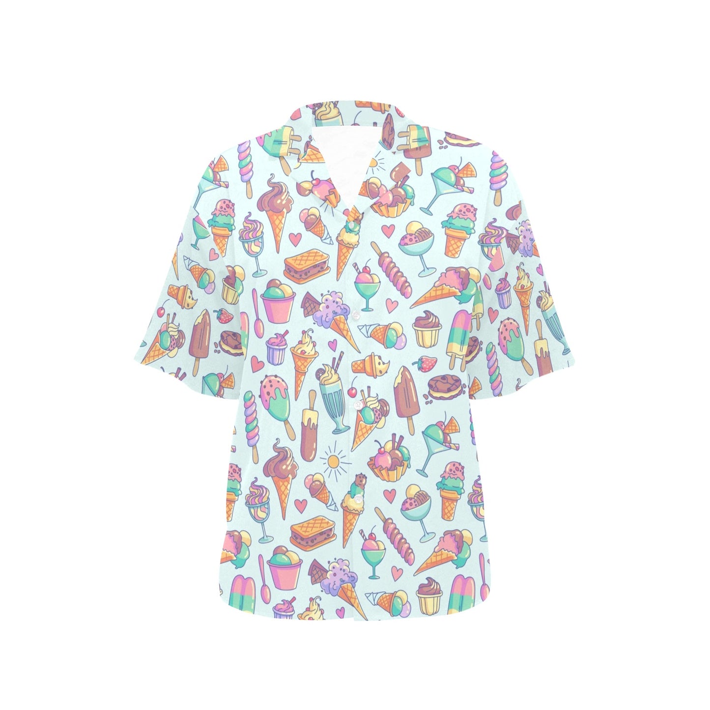 Ice Cream Pattern Print Design IC02 Women's Hawaiian Shirt