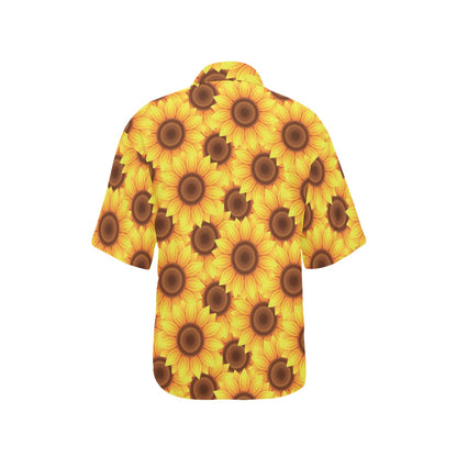 Sunflower Pattern Print Design SF07 Women's Hawaiian Shirt