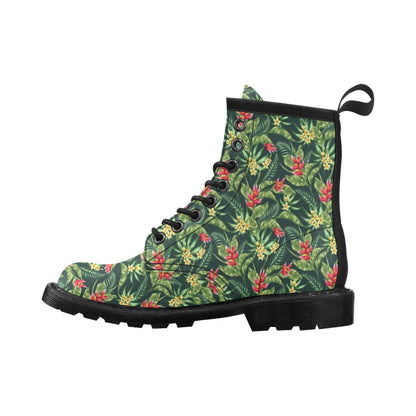 Tropical Folower Red Heliconia Print Women's Boots