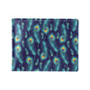 Peacock Feather Blue Design Print Men's ID Card Wallet