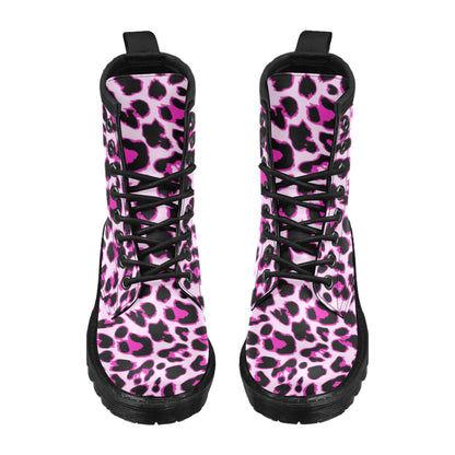 Pink Leopard Print Women's Boots