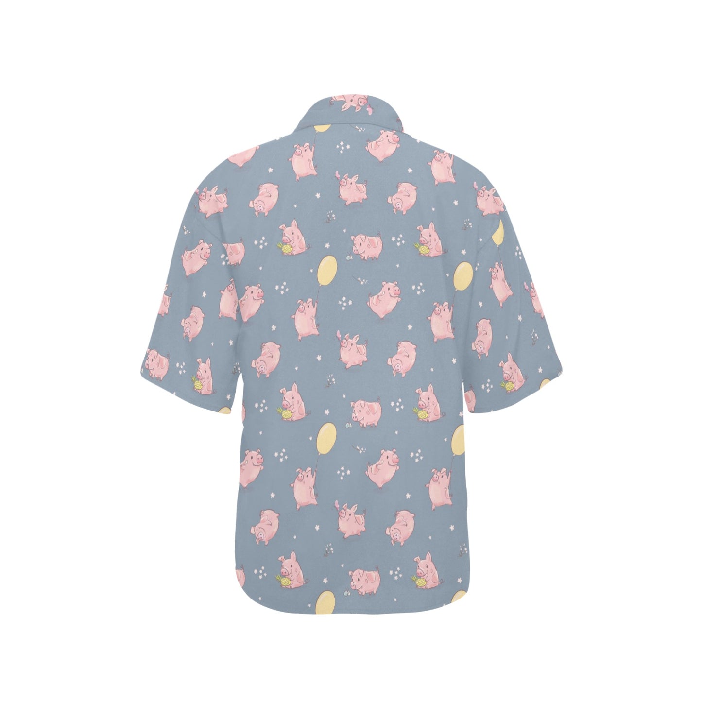 Pig Print Design LKS405 Women's Hawaiian Shirt