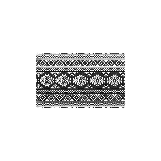 Aztec Black White Print Pattern Kitchen Mat