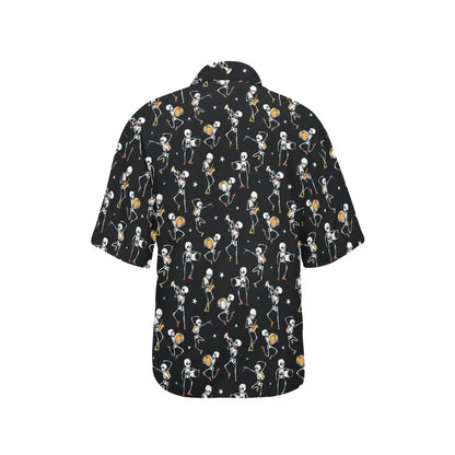 Skeleton Dance Print Women's Hawaiian Shirt