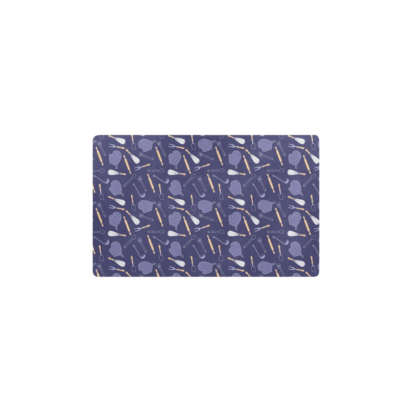 Cooking Kitchen Tools Pattern Print Design 04 Kitchen Mat
