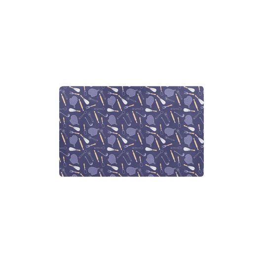 Cooking Kitchen Tools Pattern Print Design 04 Kitchen Mat