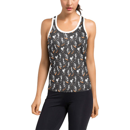 Skateboard With Skeleton Print Design LKS303 Women's Racerback Tank Top