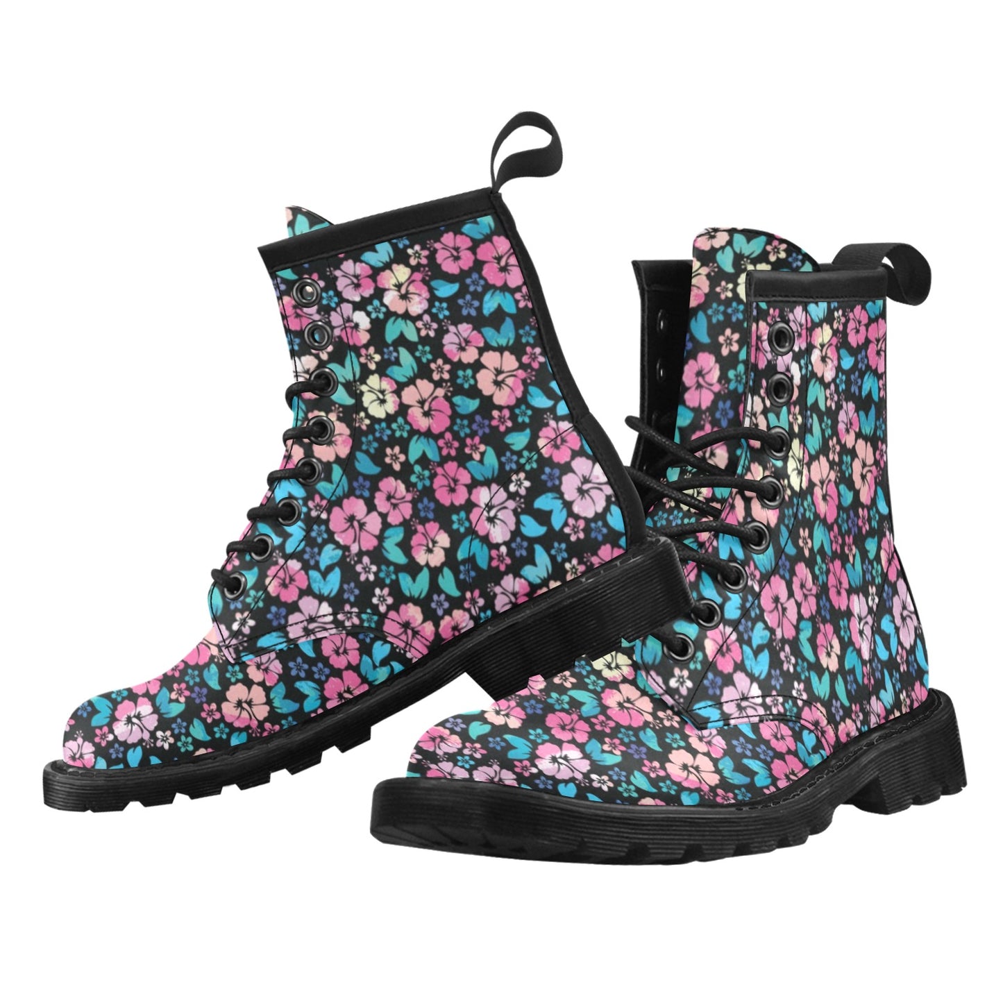 Pink Hibiscus Hawaiian Flower Women's Boots