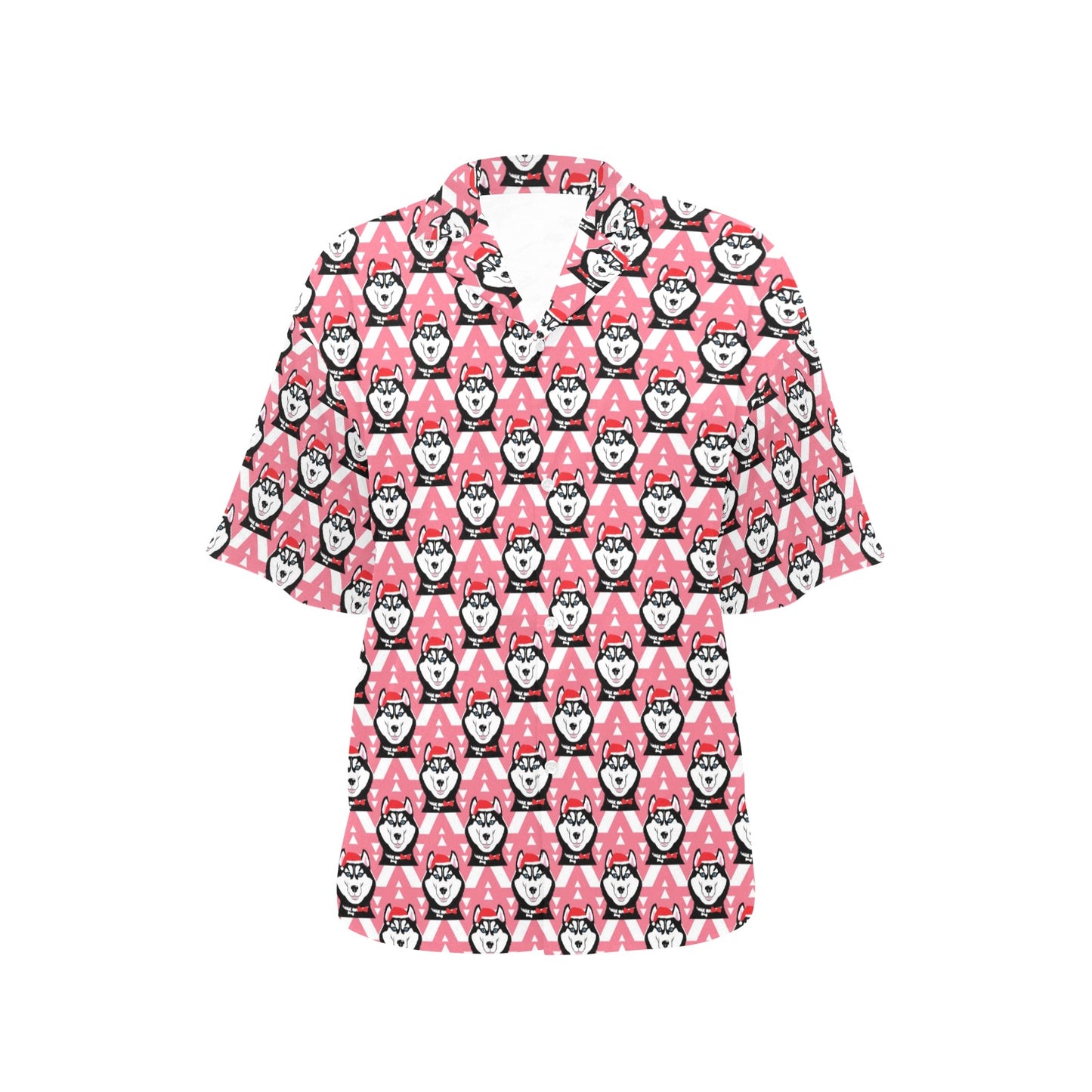 Siberian Huskies Christmas Themed Print Design LKS302 Women's Hawaiian Shirt