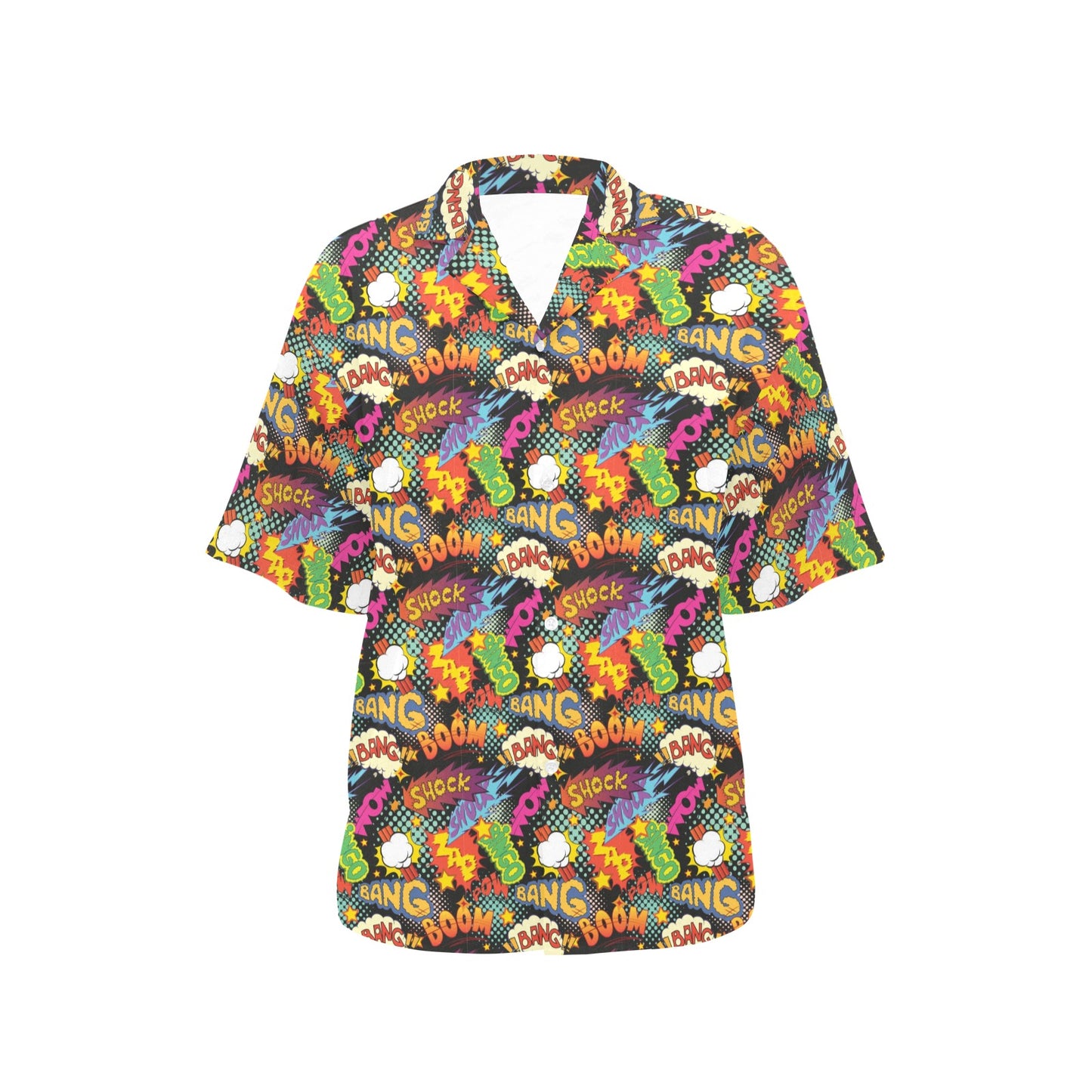 Comic Book Pattern Print Design 01 Women's Hawaiian Shirt