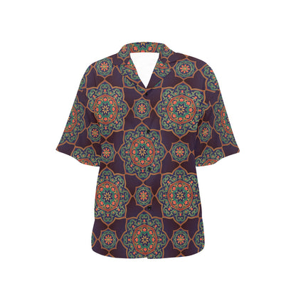 Medallion Pattern Print Design 03 Women's Hawaiian Shirt