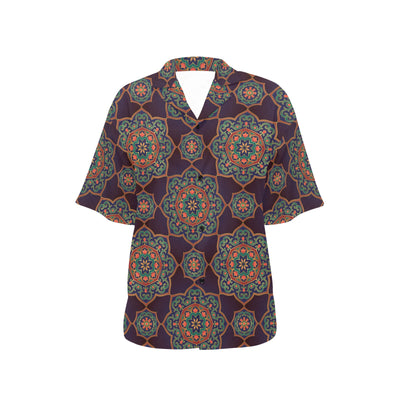 Medallion Pattern Print Design 03 Women's Hawaiian Shirt