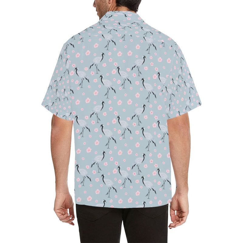 Sakura Bird Print Design LKS304 Men's Hawaiian Shirt