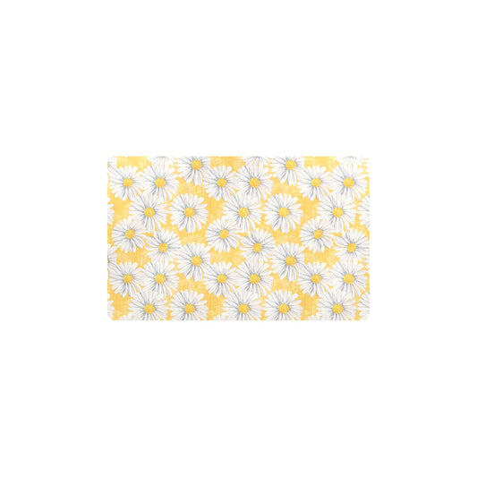 Daisy Yellow Watercolor Print Pattern Kitchen Mat
