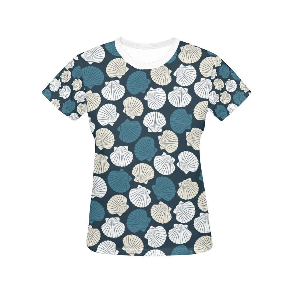 Seashell Print Design LKS3013 Women's  T-shirt