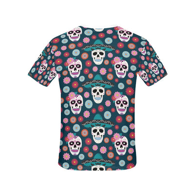 Sugar Skull Print Design LKS308 Women's  T-shirt