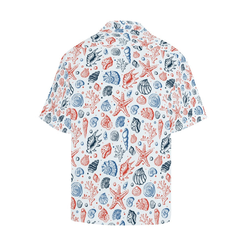 Seashell Print Design LKS307 Men's Hawaiian Shirt