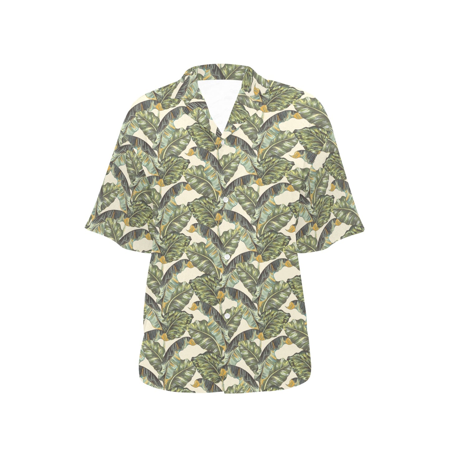 Banana Leaf Pattern Print Design 04 Women's Hawaiian Shirt