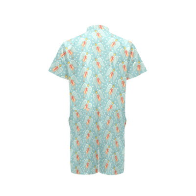 Angel Pattern Print Design 01 Men's Romper