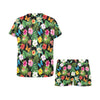 Hibiscus With Butterfly Print Design LKS305 Women's Short Pajama Set