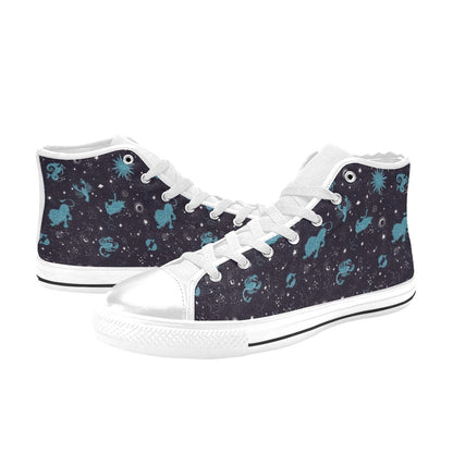 Zodiac Print Design LKS303 High Top Women's White Shoes