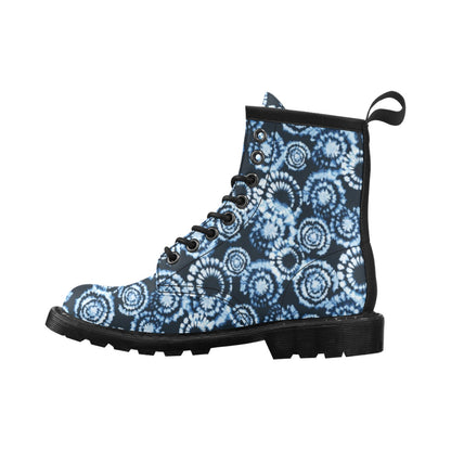 Tie Dye Dark Blue Print Design LKS306 Women's Boots