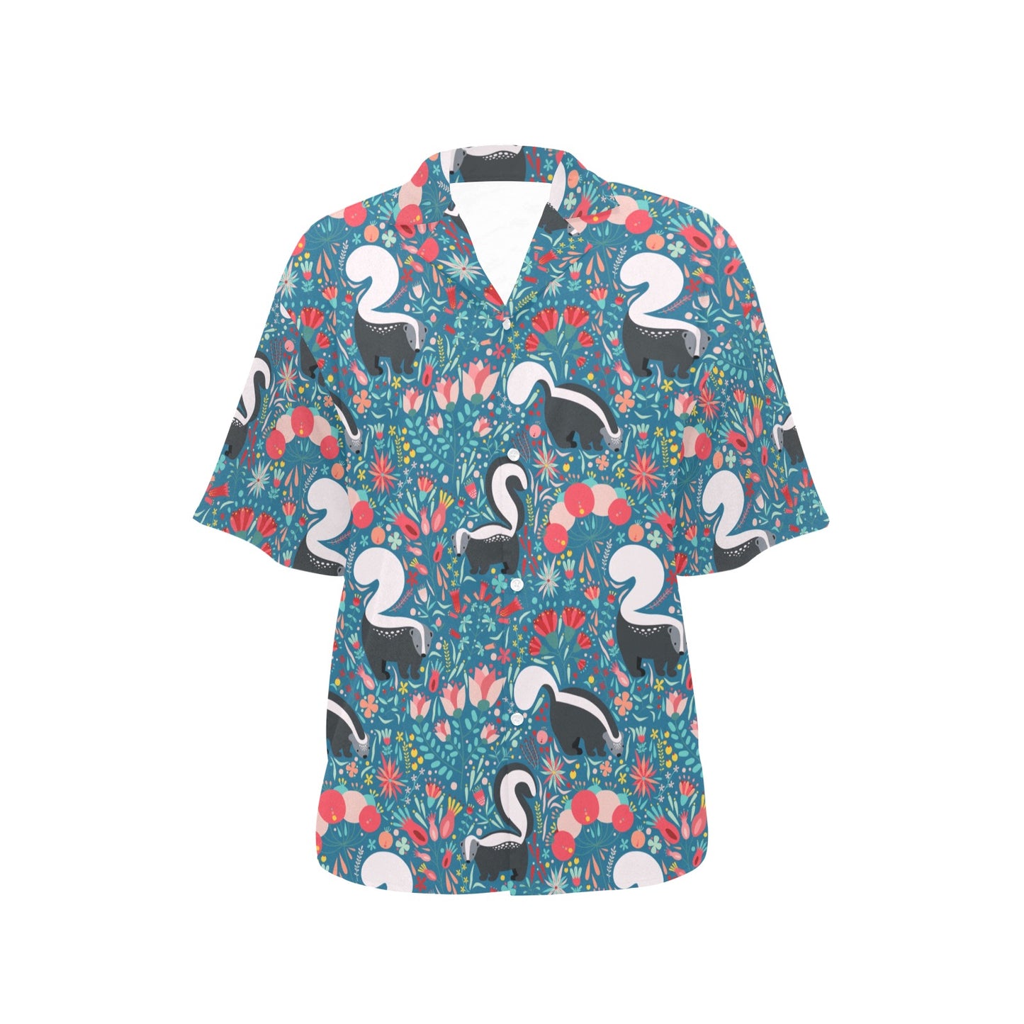 Skunk Print Design LKS302 Women's Hawaiian Shirt