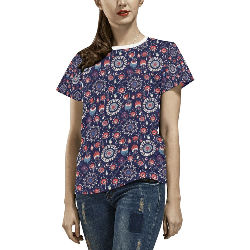 Suzani Print Design LKS305 Women's  T-shirt