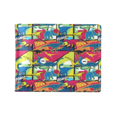 Dinosaur Comic Pop Art Style Men's ID Card Wallet